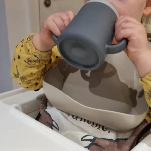 Toddler drinking from Tum Tum 3 Way Trainer Cup