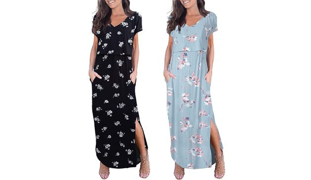 floral maternity nursing wedding guest dress