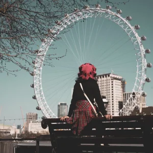 Girl looking at the London Eye