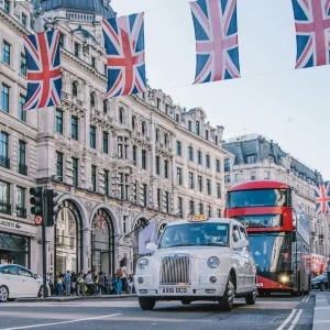 Union Jack flags on London's Regent Street