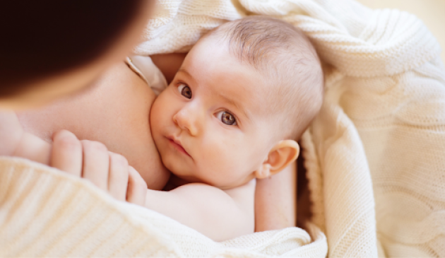 Mother holding baby