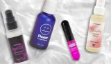 A picture collage of orgasm gels from Dame, Lovehoney, Ann Summers and Durex