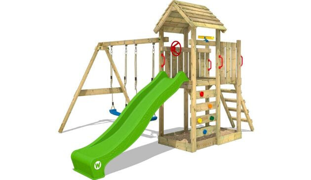 Wickey Garden Playhouse With Swing Set and Slide