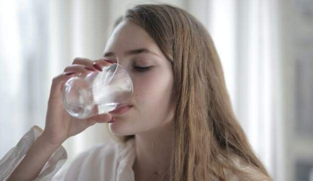 Woman drinking water