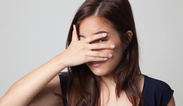 woman peeping