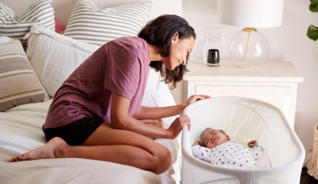 Woman with newborn