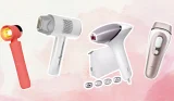 A photo collage of IPL hair removal devices from FOREO, Philips, Braun and others