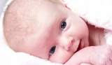 Close up of new born baby face