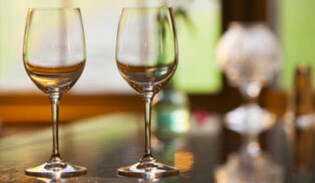 Empty wine glasses