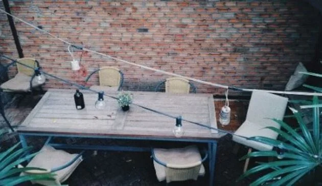 Garden with solar lights