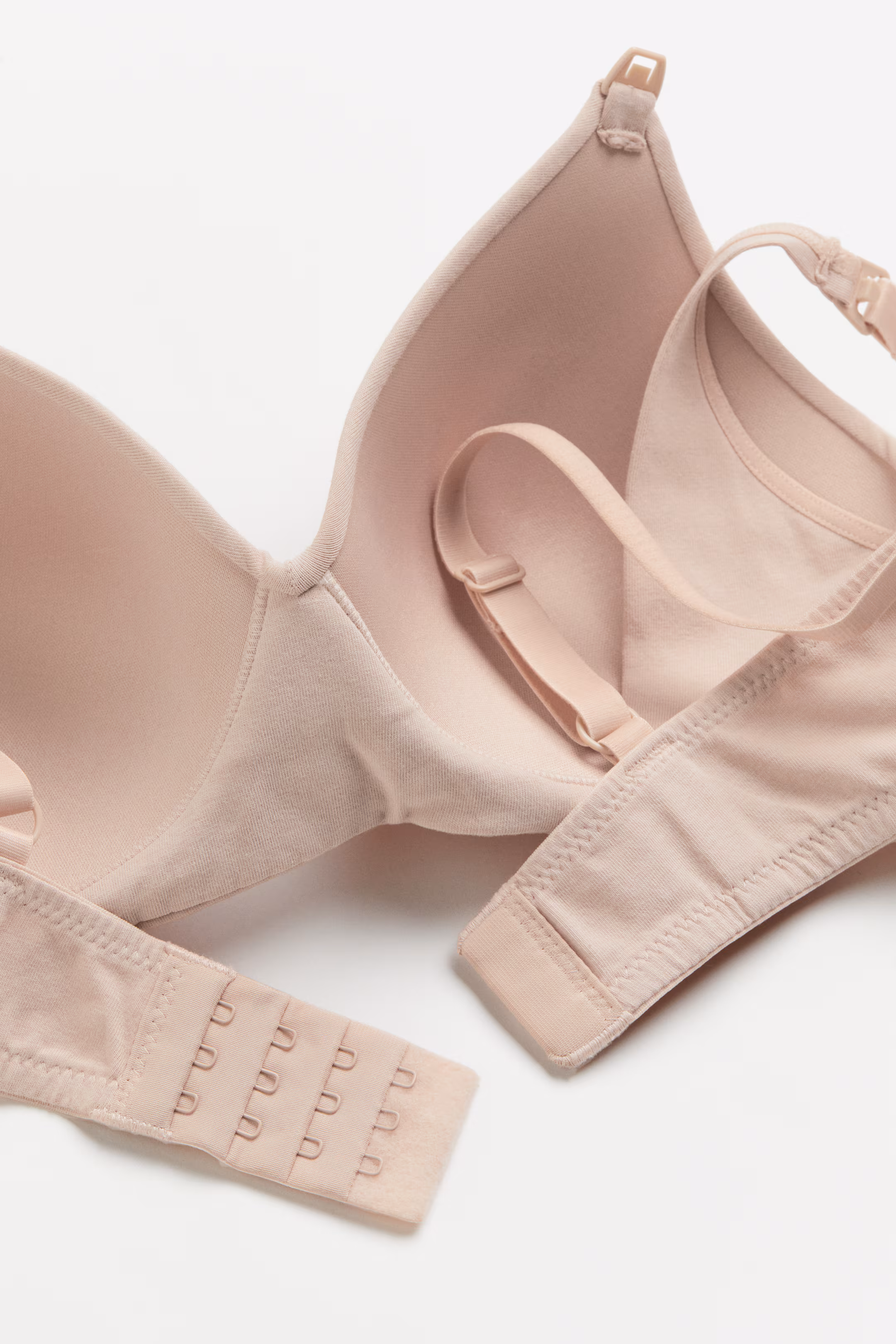 H&M MAMA 2-Pack Padded Cotton Nursing Bras stock image close up of bra